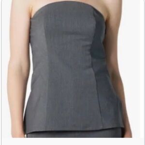 Elegant Gray Strapless Women's Top